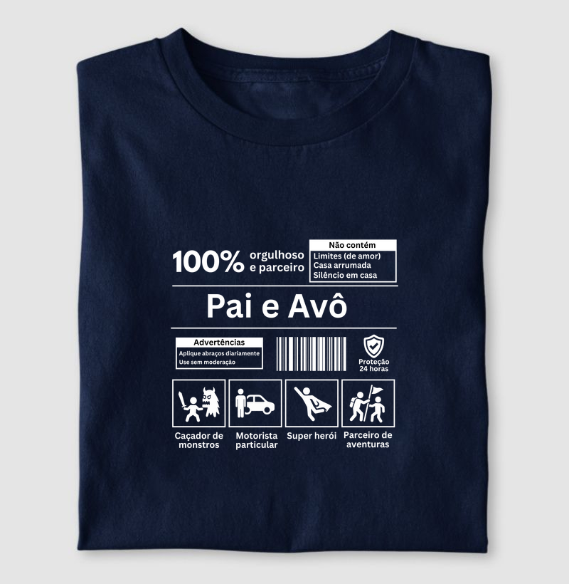 Camiseta Pai e Avô 100% Orgulhoso