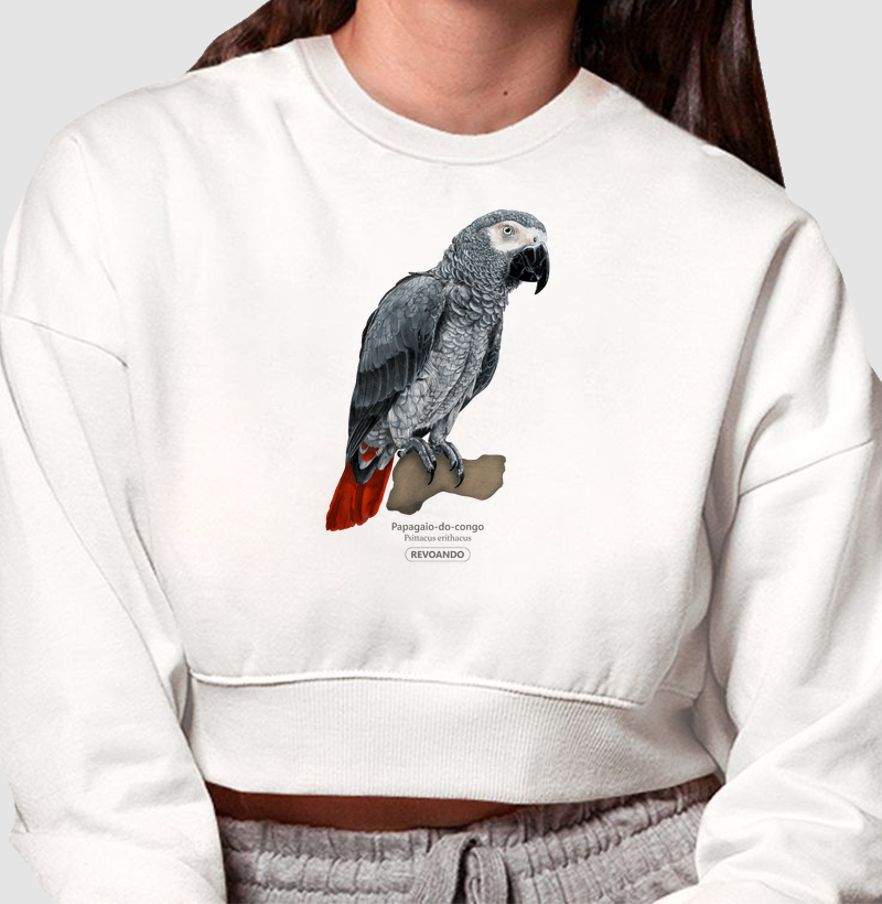 Love Friends - Papagaio-do-congo - Moletom Cropped