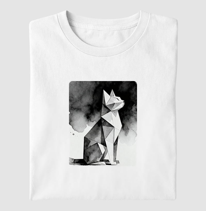 Silent Cat Aquarelado Preto