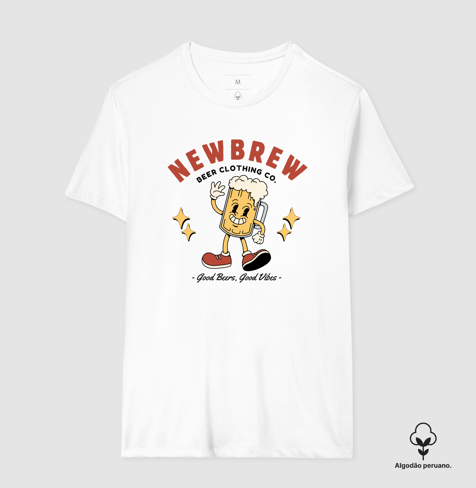 Good Beers, Good Vibes - New Brew - Camiseta Algodão Peruano