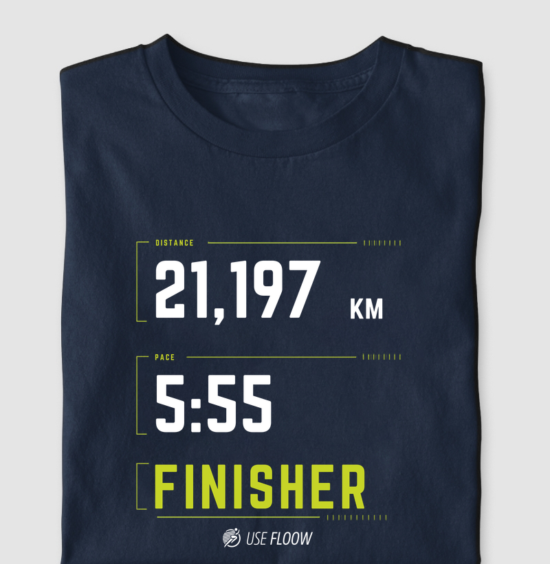 Camiseta Meia Maratona - Finisher 21 K Pace 5:55