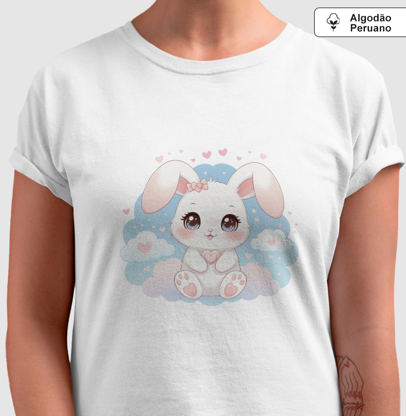 Camiseta Algodão Peruano Coelinha Fofa