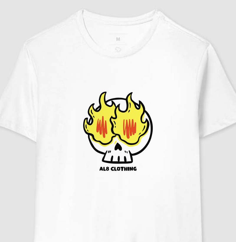 Camiseta Básica Skull Fire