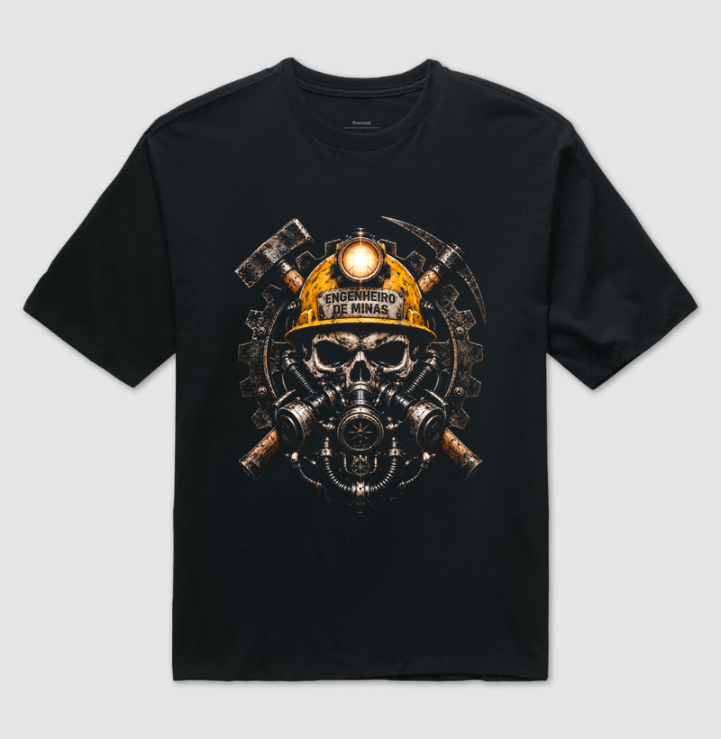 Engenheiro de Minas Old Skull - Camiseta Oversized