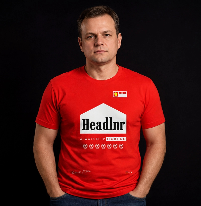 Camiseta "Always Keep Fighting" - LEGENDS EDITION #004 inspirada em Michael Schumacher