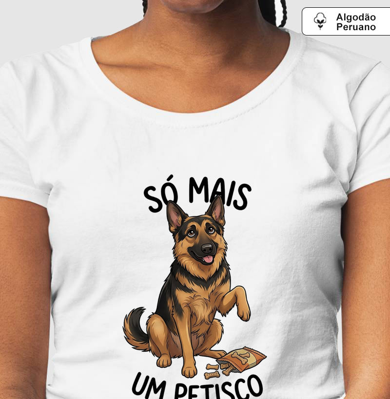 CAMISETA ALGODÃO PERUANO PASTOR ALEMÃO PETISCO