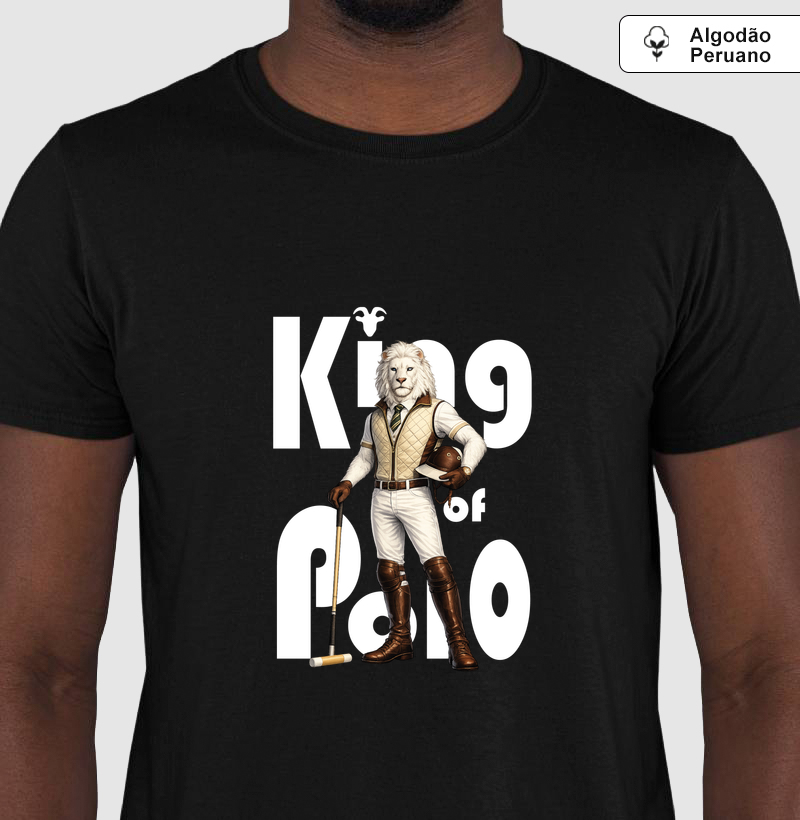 Camiseta King of Polo - Leão Branco