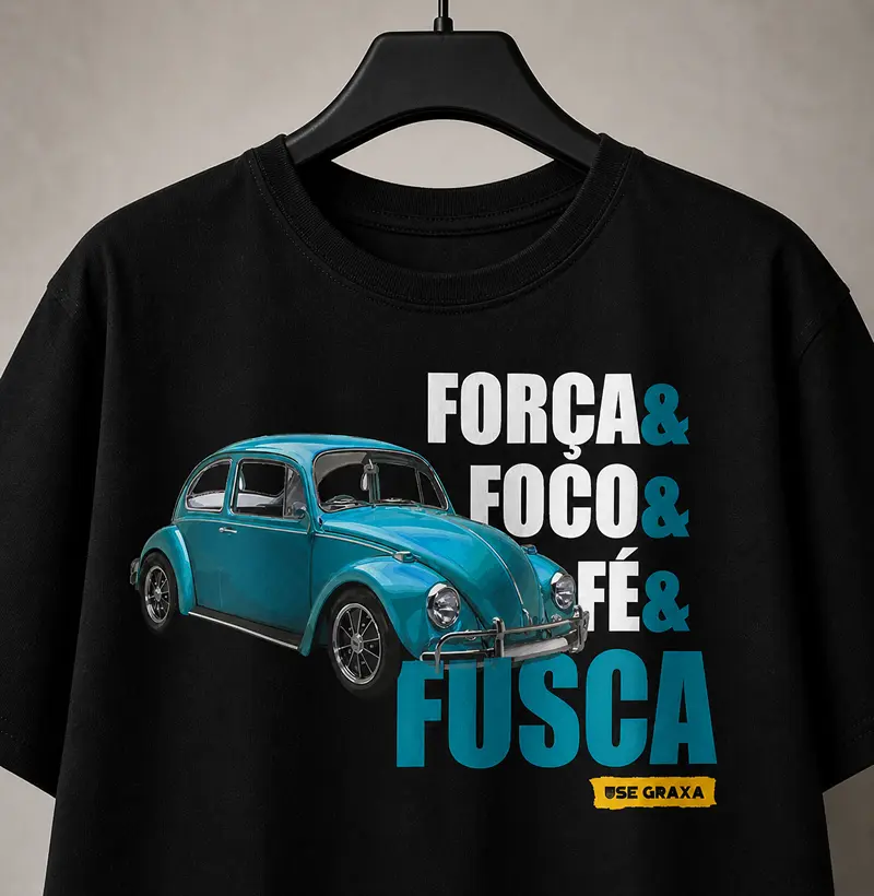 Força Foco Fé Fusca Azul 