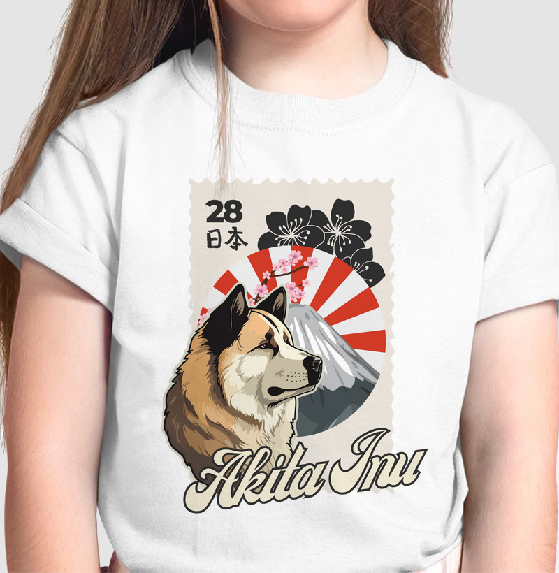 Camiseta Infantil Nihon Akita Inu Dog Pulse
