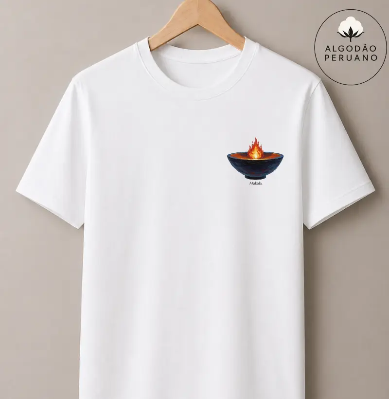 Camiseta Algodão Peruano Chama Sagrada - Coleção Raízes 