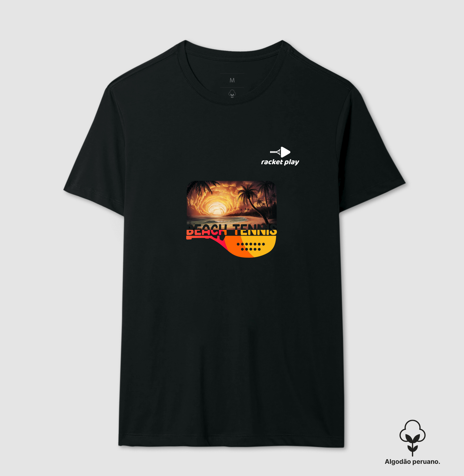 Camiseta Algodão Peruano Beach Tennis - Sunset Raquete