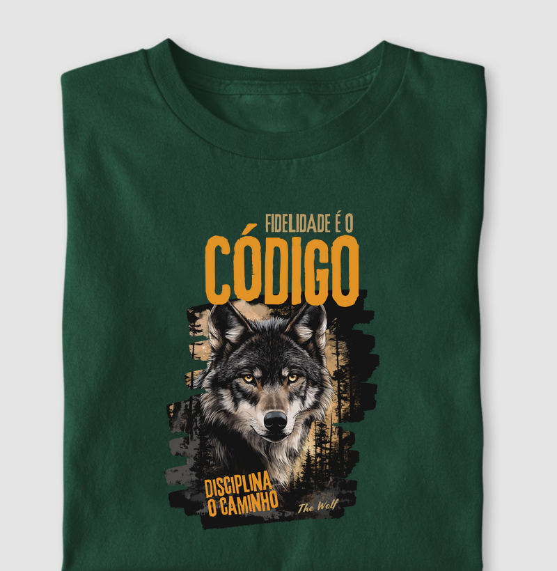 Camiseta com estampa exclusiva The Wolf O Código