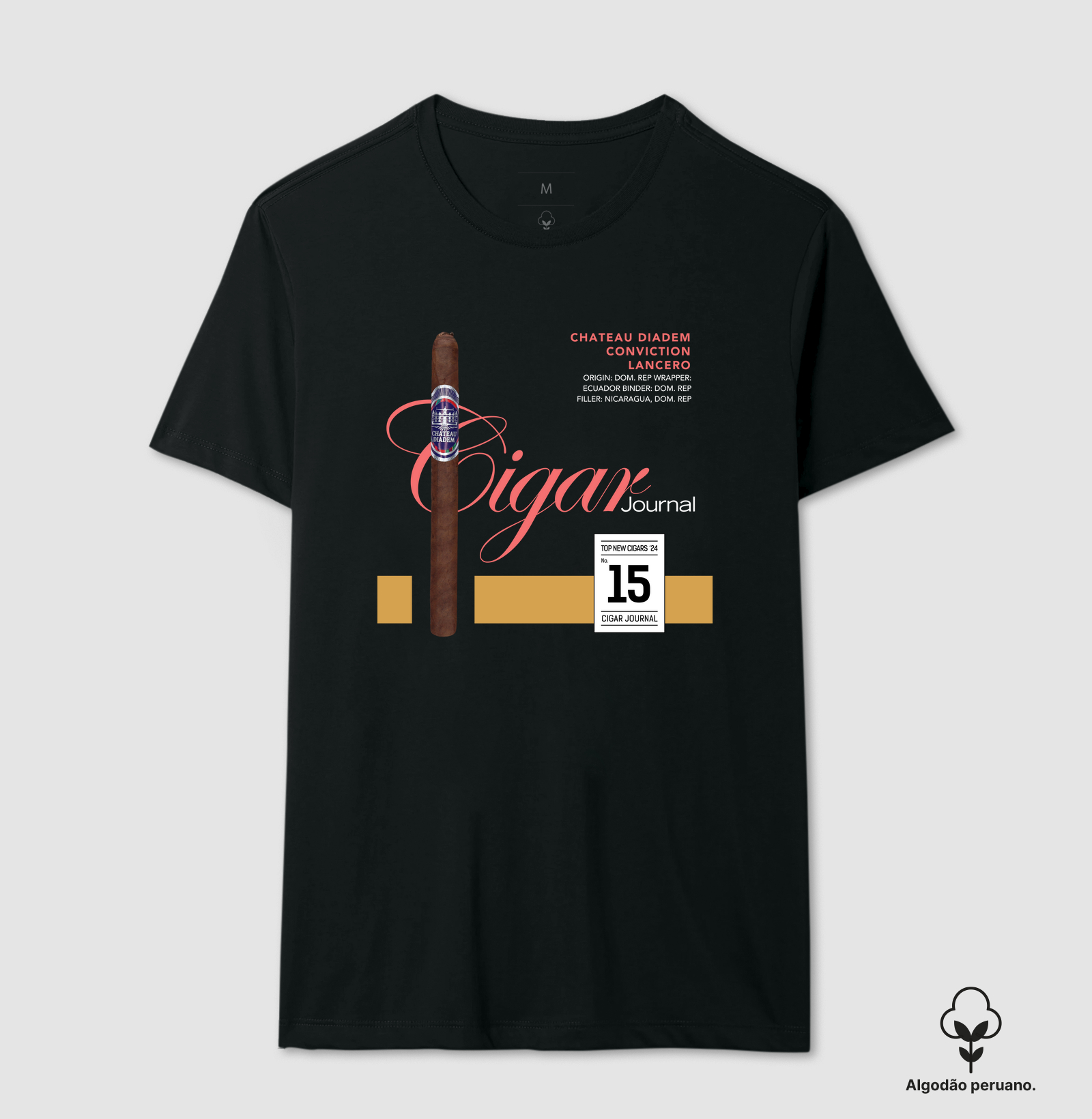 Cigar Journal - Chateau Diadem - Camiseta Algodão Peruano