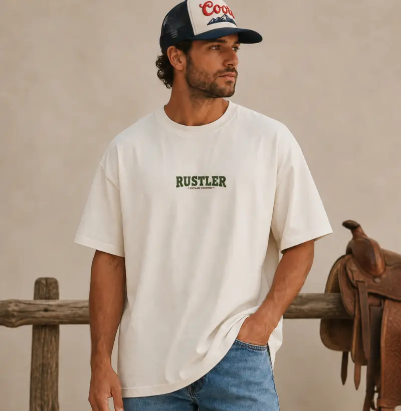 Camiseta Oversized Country Rustler Outlaw