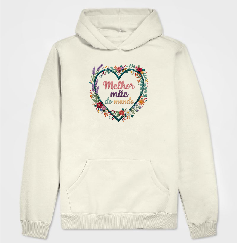 Melhor mãe do mundo - Coração bordado