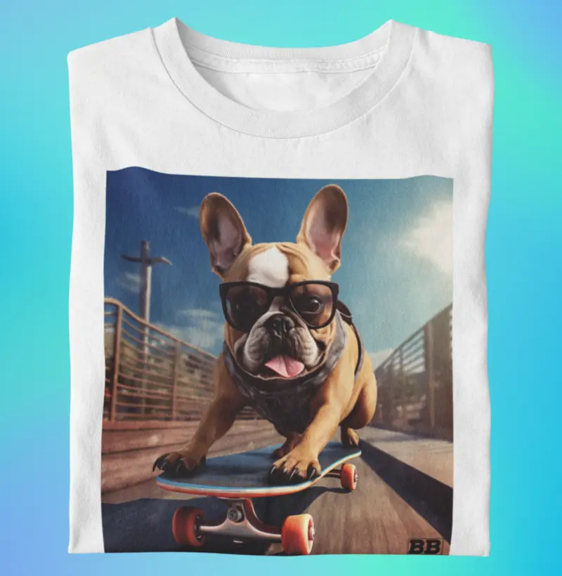 Camiseta Bulldog Francês "Skate III"