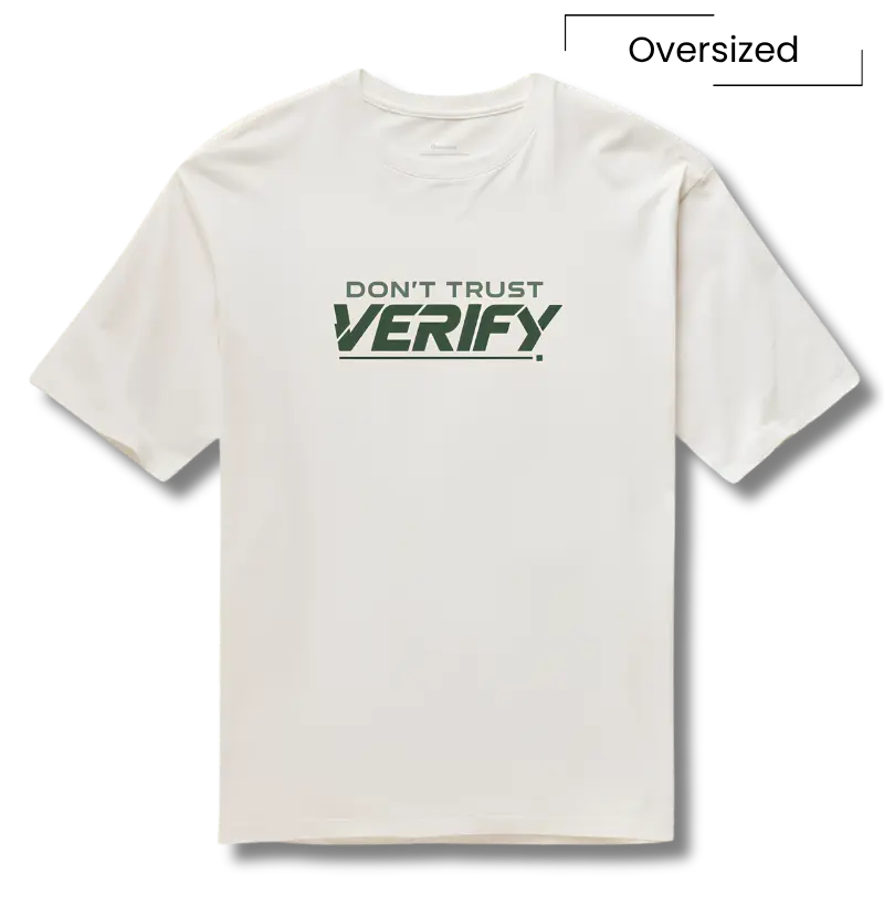 Camiseta Bitcoin Não Confie Verifique - Camiseta Oversized