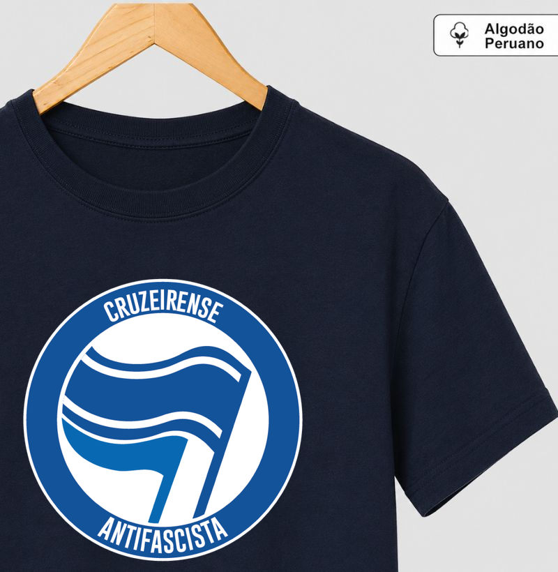 CRUZEIRENSE ANTIFASCISTA - Camiseta Algodão Peruano
