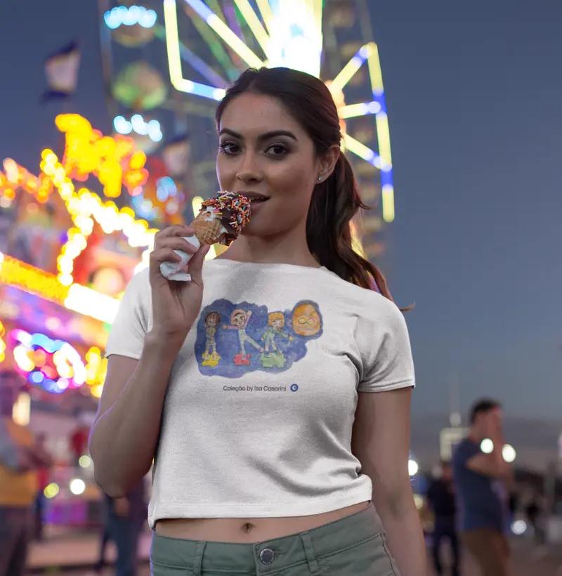 Camiseta Cropped  Universo by Luiza Reis