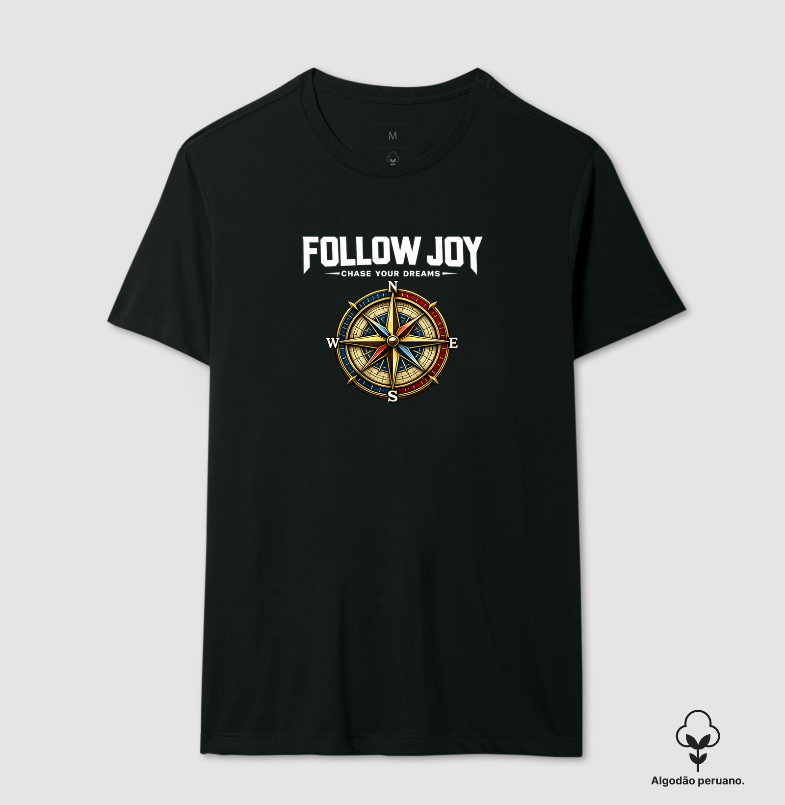 Follow Joy - Bússola  - Camiseta Algodão Peruano