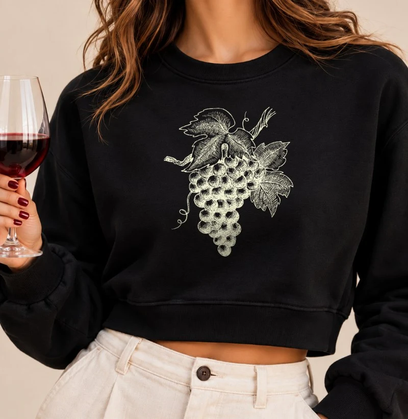 Camiseta Uvas Clássicas - Cropped Moletom