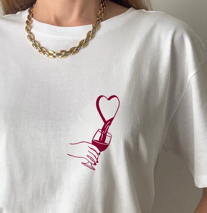 Camiseta Vinho - Coração de Vinho