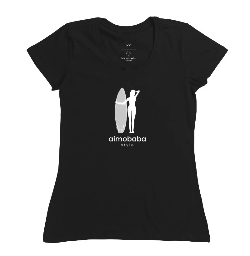 Camiseta Aimobaba Girl feminina preta