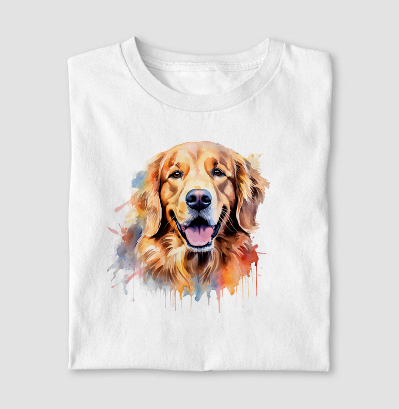 Golden Retriever Splash Aquarela