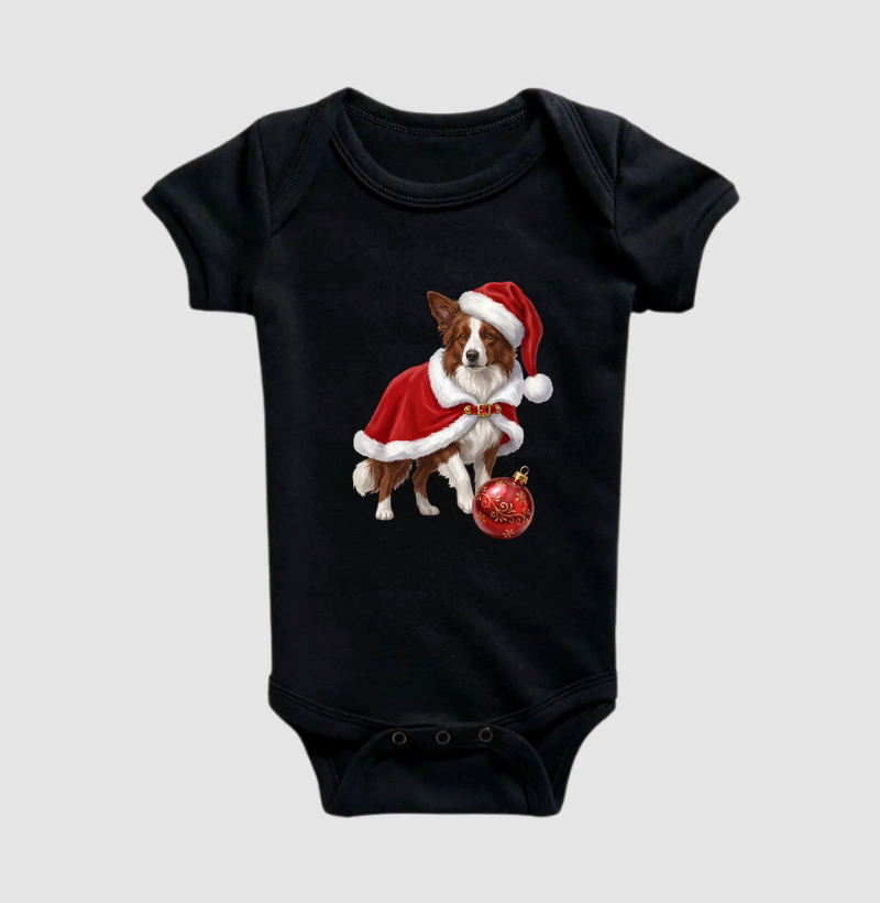 Border Collie Claro - Natal - Body Infantil