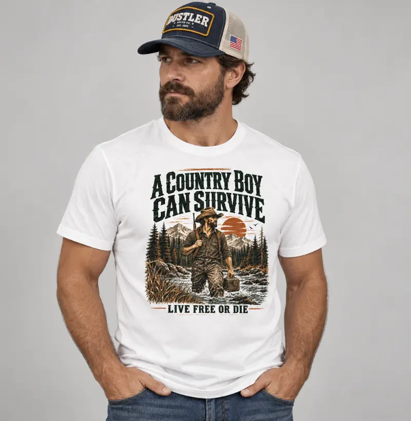 Camiseta Country Masculina A Country Boy Can Survive Dustler South Co.