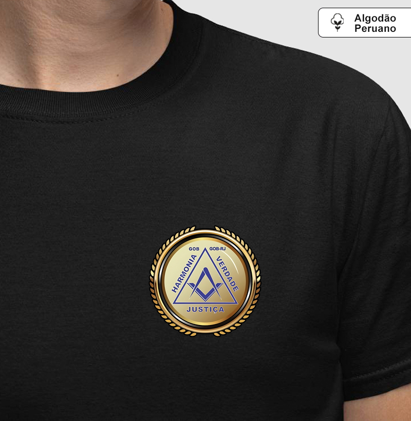 Camiseta Algodão Peruano Personalizada ARLS Harmonia, Verdade e Justiça - Mr. GADU