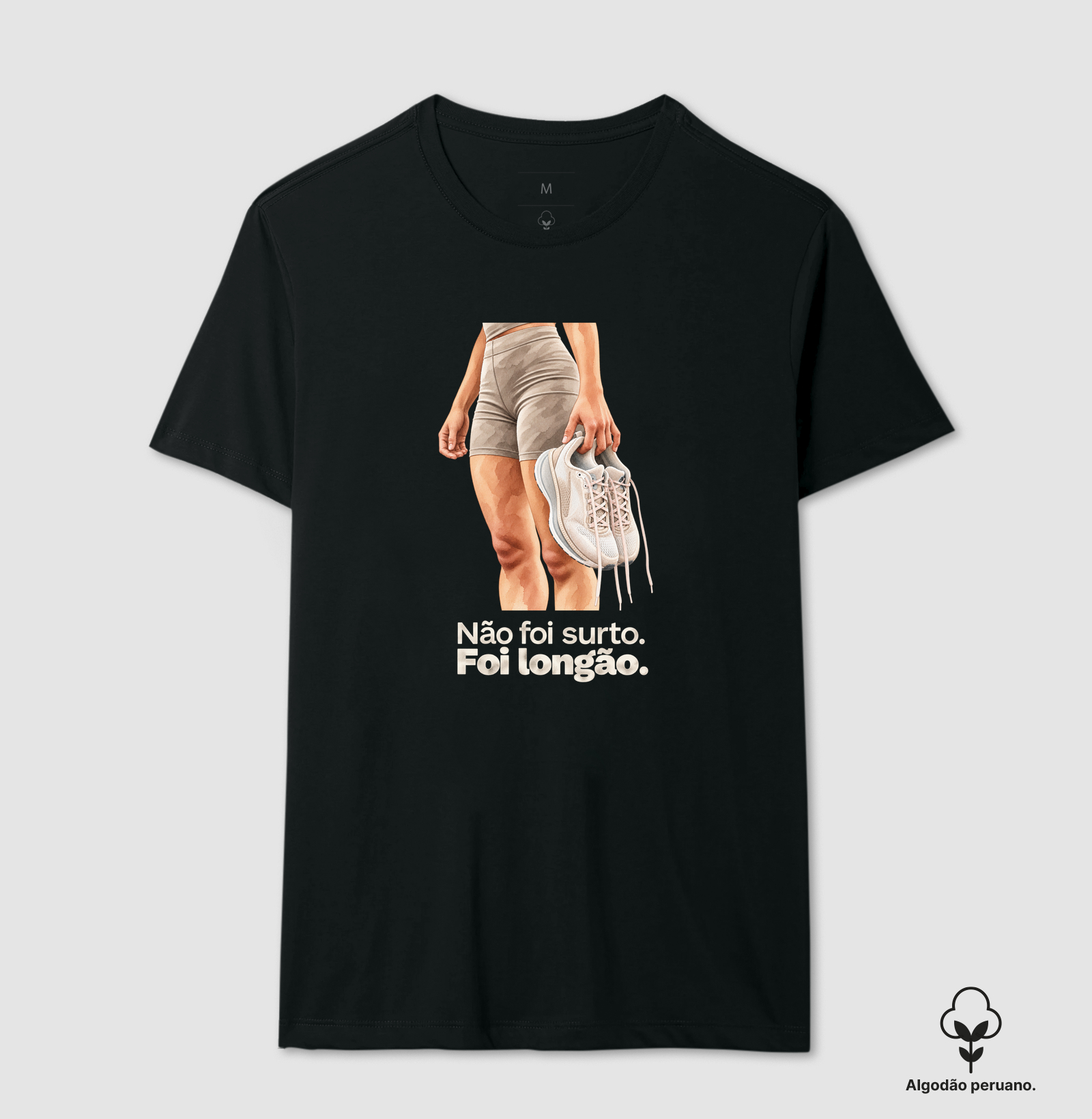 Não foi surto, foi longão - mulher - Camiseta Algodão Peruano