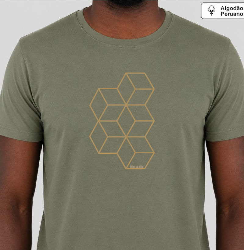 Além de KMs - Além de Cubos - Camiseta Algodão Peruano