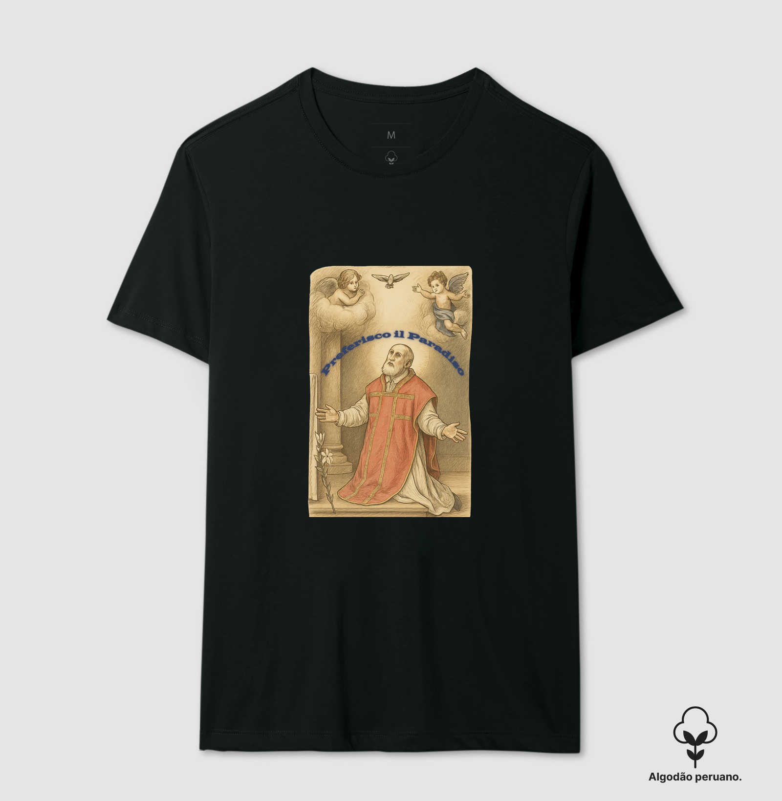 Camiseta Algodão Peruano Preferisco il Paradiso