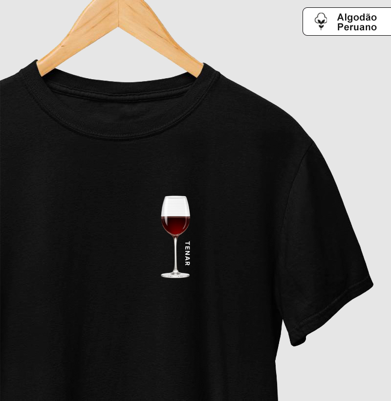 Camiseta VINHO - Preta (Algodão Peruano)