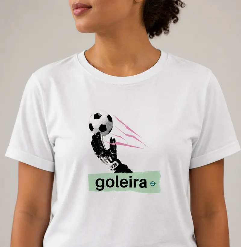 feminina de futebol estampa "goleira" joga bonita