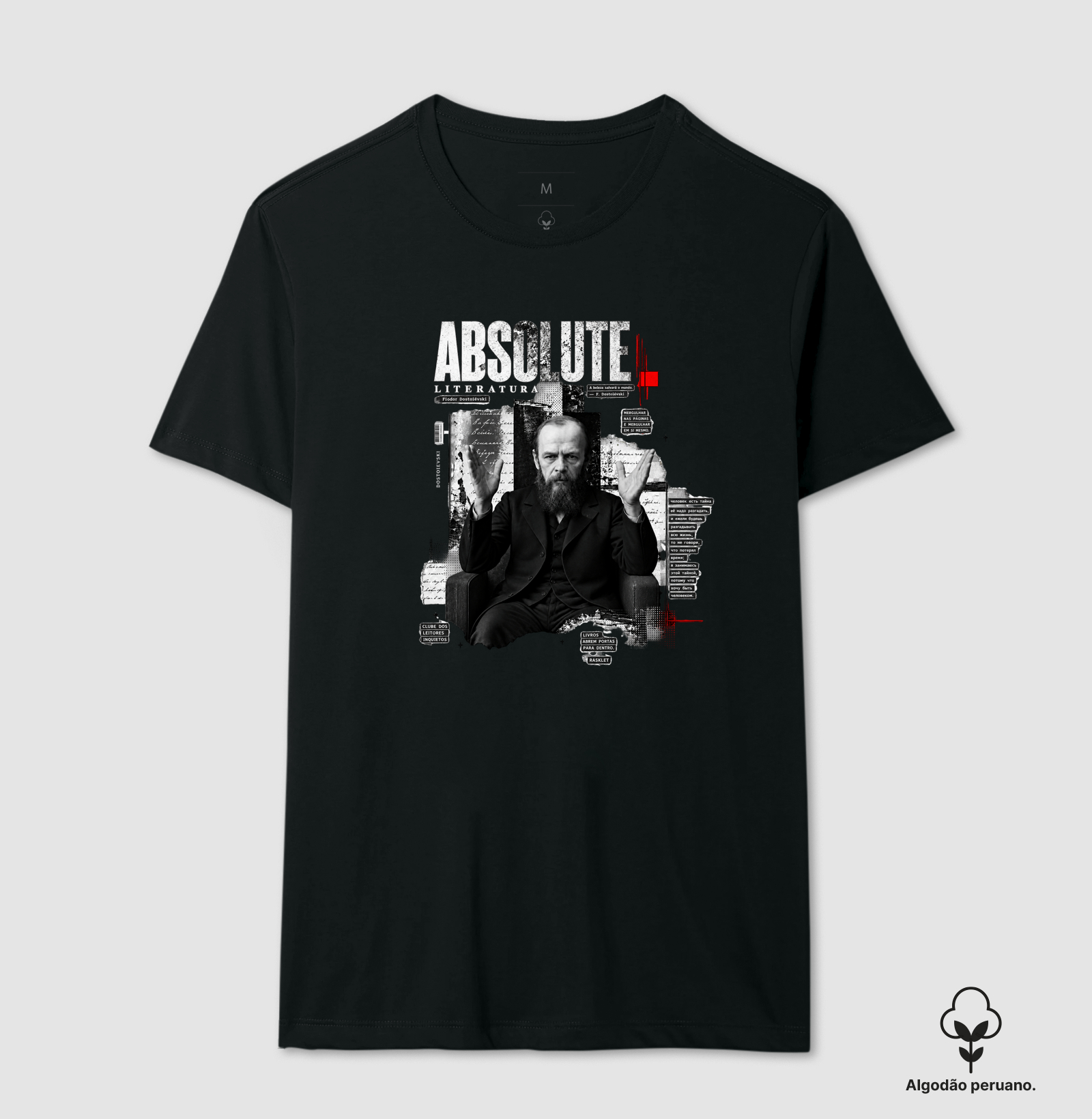Absolute Literature — Releitura Dostoiévski - Camiseta Algodão Peruano