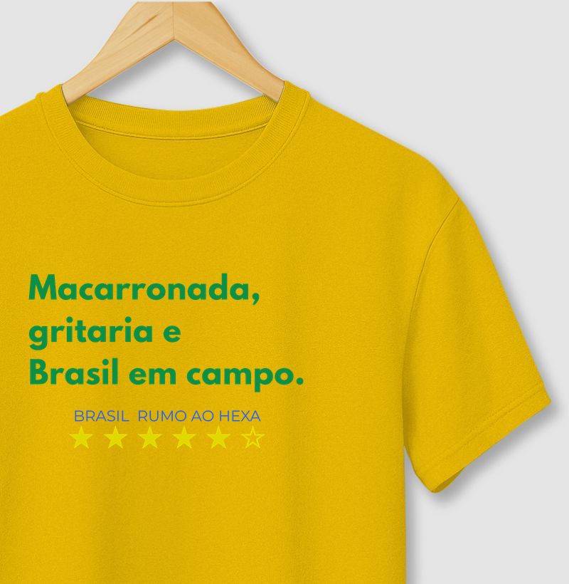 Macarronada, gritaria e Brasil em campo