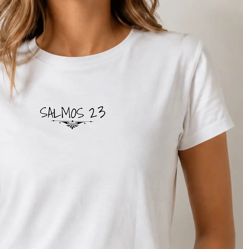 Camiseta Feminina Salmos 23 Central - Camiseta