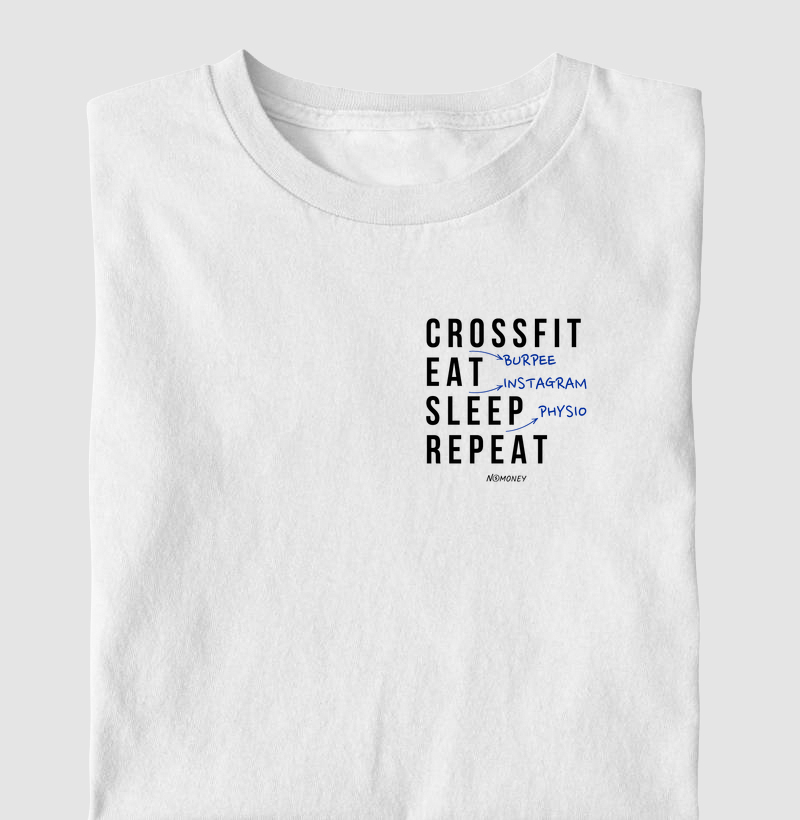 Camiseta Infantil Crossfit (Burpee). Eat. Sleep. Repeat.
