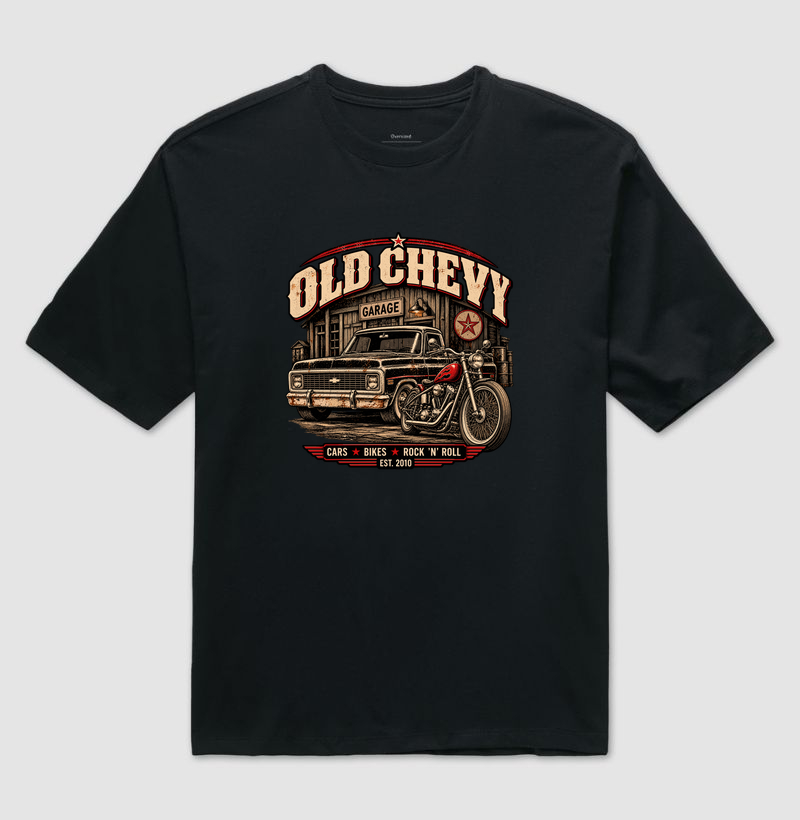 Garage Run | Road Rebels - Old Chevy - Camiseta Oversized