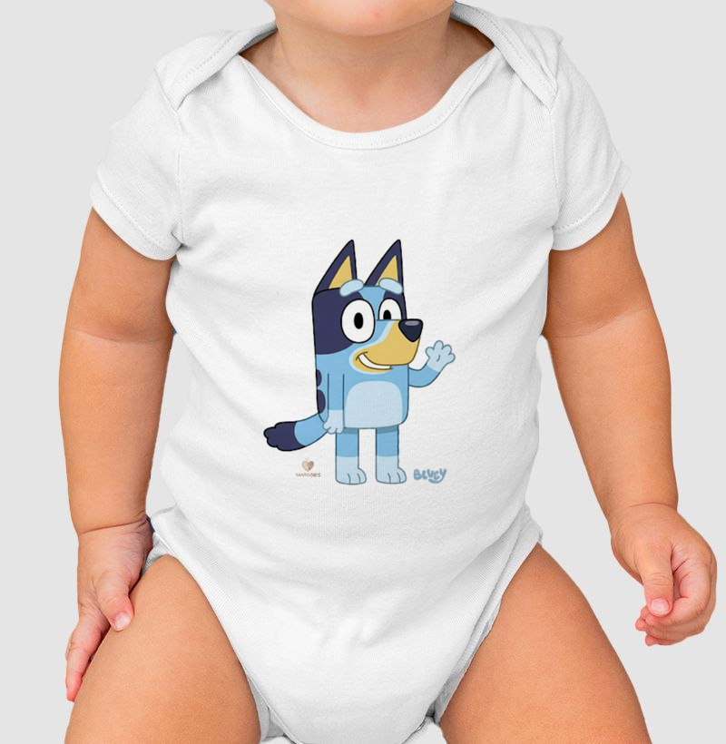 Camiseta Kids Cachorrinho Azul (Versão Minimalista) - Santo Caos.