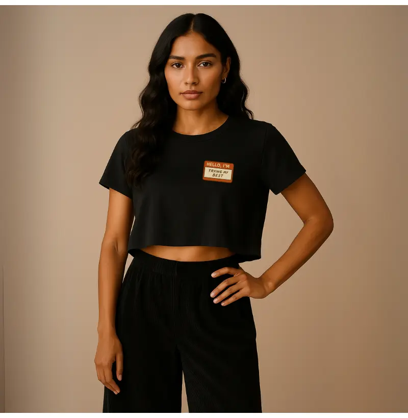 Camiseta Cropped HELLO, I´M TRYING MY BEST