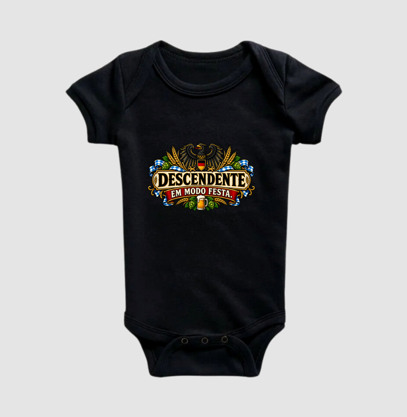 Descendente em modo festa - Body Infantil