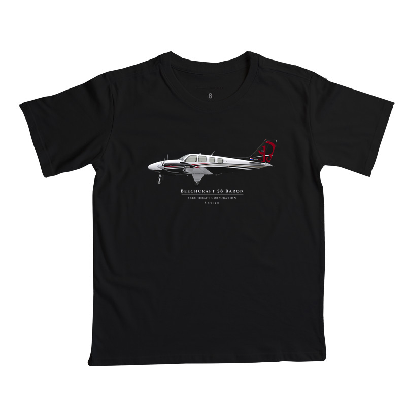 Beechcraft Baron 58 - Profile - Camiseta Infantil