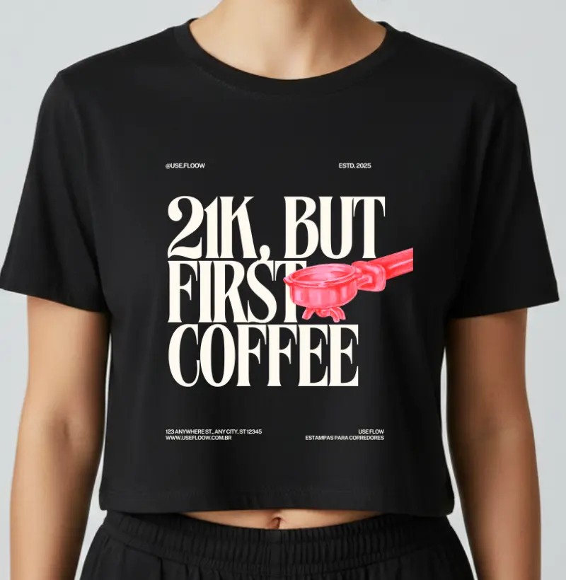 Cropped Meia Maratona - 21K Mas Primeiro Café