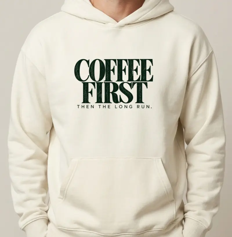 Hoodie Moletom Corrida - Coffee First Then The Long Run
