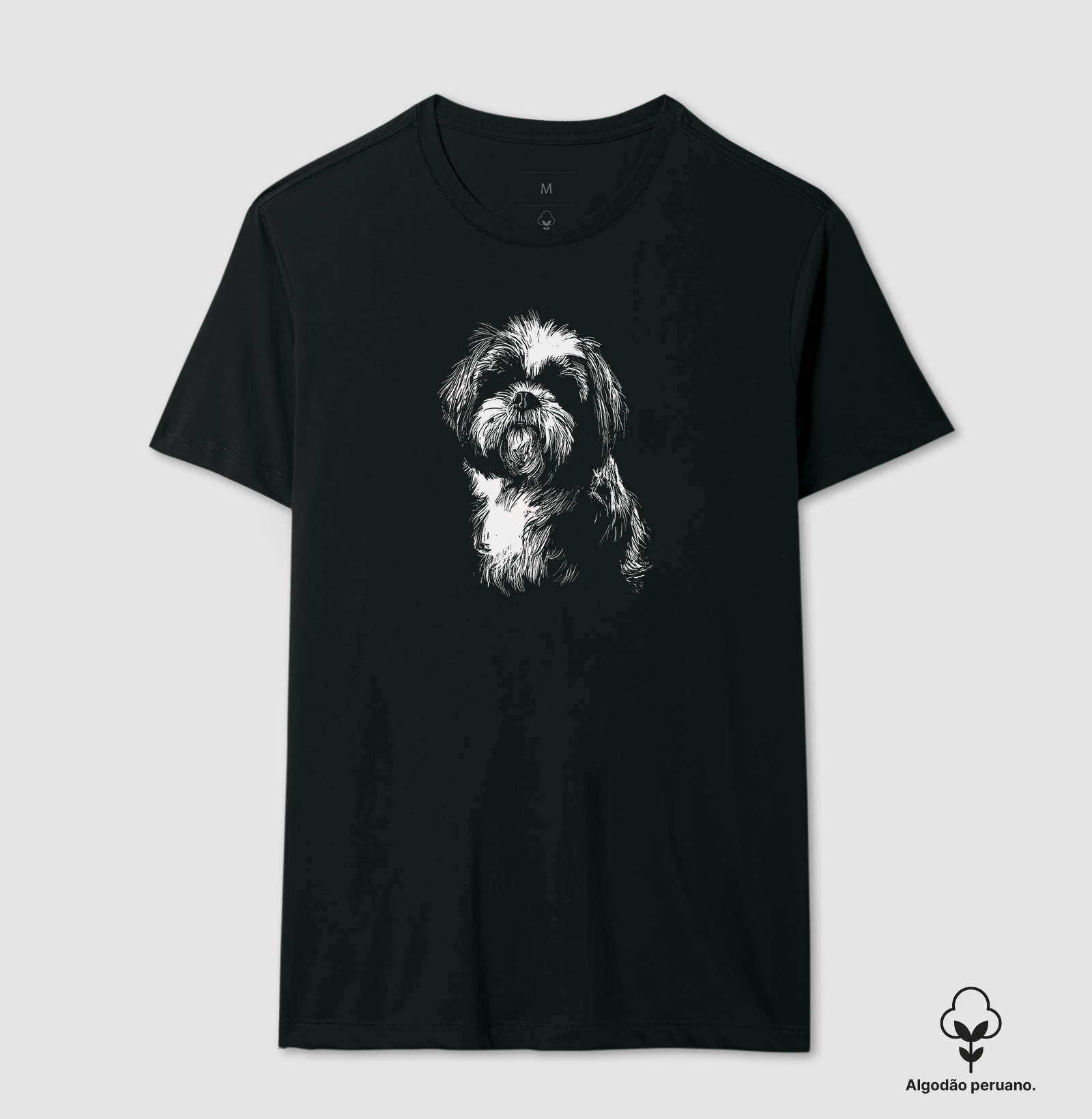 Shih Tzu Silhoueta - Camiseta Algodão Peruano