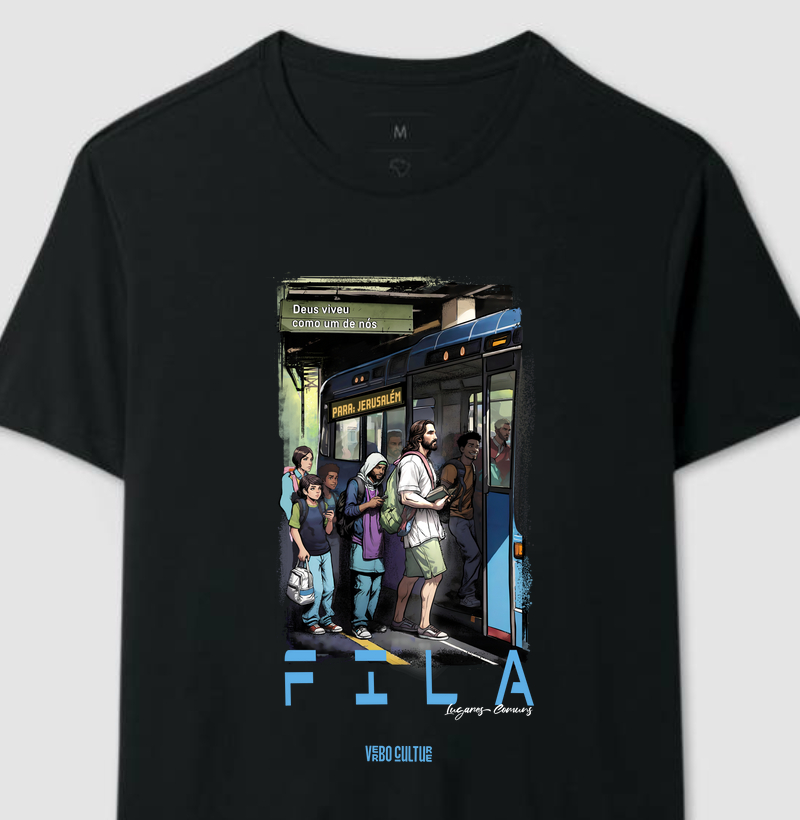 CAMISETA "JESUS NA FILA DO ÔNIBUS"