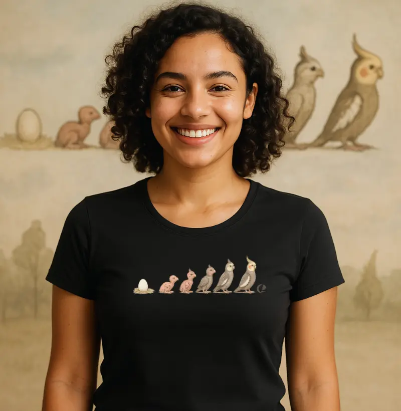 Camiseta Calopsita - Evolução